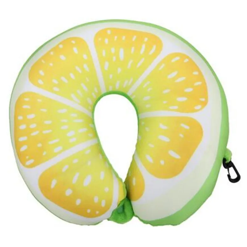 Fruit U Shaped Pillow Travel Watermelon Lemon Kiwi Orange Pillows Cushion new